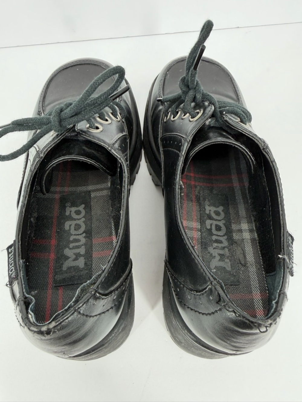 Vintage 90s y2k Mudd Chunky Heel Platform Oxford Penny Loafers Size 6.5 Punk - Picture 5 of 10